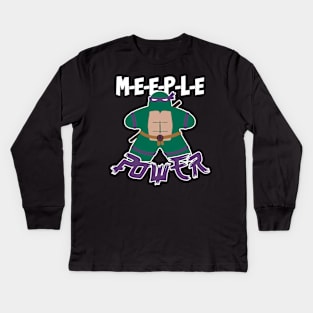 Meeple Power - Turtle Power Kids Long Sleeve T-Shirt